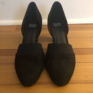 Eileen Fisher Hilly Demi-Wedge Suede Pump